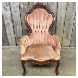 Victorian Style Rococo Revival High Back Parlor Ar