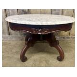 Victorian Style Rococo Revival Marble Top Coffee T