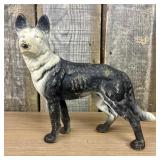 Antique Cast Iron German Shepherd Figural Doorstop