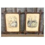 A Pair of Hand-Colored Engravings from Petit Courr