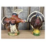 Two Austin Nichols Wild Turkey Ceramic Whiskey Dec
