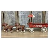 Vintage-Style Coca-Cola Horse-Drawn Delivery Wagon