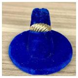 10K Yellow Gold Tapered Shrimp Style Fashion Ring