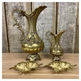 A Set of Ornate Italian Style Gold-Toned Metal Ewe