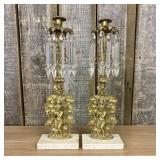 A Pair of Victorian Rococo Revival Cast Brass and