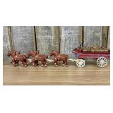 A Set of Horse-Drawn Brewery Wagon Toys in the Sty