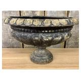 Neoclassical Style Cast Iron Footed Garden Urn 10"
