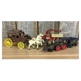 Three Transport Themed Collectibles Including Stag