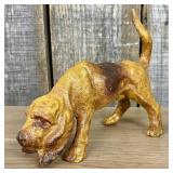 Vintage Cast Iron Bloodhound Scenting Dog Figurine