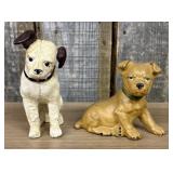 A Pair of Vintage Cast Iron Dog Still Banks Includ