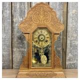 Sessions Oak Gingerbread Mantel Clock with Alarm a