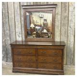 Colonial Revival Style Eight Drawer Dresser with M