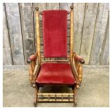 American Victorian Faux Bamboo Platform Rocking Ch
