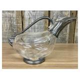 Italian Silver-Plated and Clear Optic Glass Duck-F