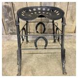 Folk Art Industrial Stool Constructed from Antique