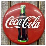 1990 Coca-Cola Domed Metal Tacker-Type Advertising
