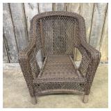 Outdoor Resin Wicker Armchair with Diamond Lattice