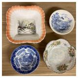 An Assortment of English Transferware and Lusterwa
