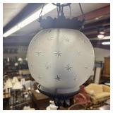 Victorian Star-Cut Frosted Glass Globe Hall Lanter