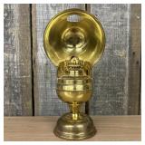 Antique Brass Bullseye Reflector Oil Lamp 5"X6"X12