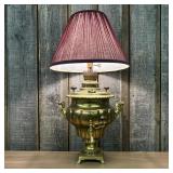 Vintage Electrified Brass Samovar Table Lamp with