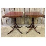 A Pair of Regency Style Mahogany Side Tables with