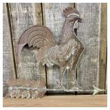 Vintage American Folk Art Copper Rooster Weather V