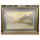 Paul Sawyier, Camp Nelson Palisades, Framed Lithog