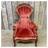 Victorian Style Rococo Revival High Back Parlor Ar