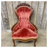 Victorian Rococo Revival Style Red Velvet Parlor A