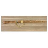 Thai Dha Sword with Hand Carved Wood Hilt and Scab
