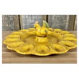 California Pottery Hen Deviled Egg Serving Tray Mo