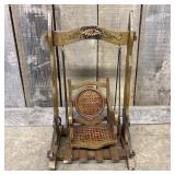Antique Hand-Painted Folk Art Miniature Doll Swing