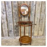 Vintage Mahogany Barley Twist Washstand with Mirro