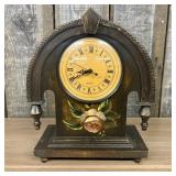 Contemporary Folk Art Style Quartz Mantel Clock wi
