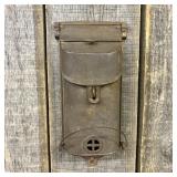 Antique Cast Iron Wall-Mounted Mailbox with Newspa