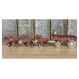 Budweiser-style Horse-Drawn Beer Wagon with a Team