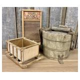 A Trio of Antique Primitive Household Items includ