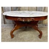 Mid-20th Century Victorian Revival Style Oval Marb