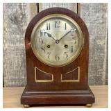 Antique Beehive Style Wood Mantel Clock Attributed