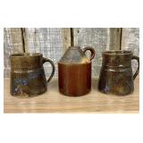 A Trio of Contemporary Studio Pottery Stoneware It
