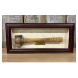 Shadowbox Mounted Copper Alloy Mallet with Austin