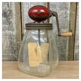 Dazey Red Football Top Glass Butter Churn with Woo