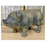 Cast Iron Standing Pig Still Bank 3.5"X8"X5"
