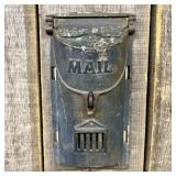 Antique Cast Iron Wall-Mounted Mailbox with Archit