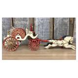 Horse-Drawn Fire Hose Reel Toy Attributed to Huble