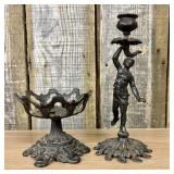 Two Neoclassical Style Cast Iron Decorative Items