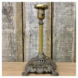 Victorian Style Ornate Cast Metal and Fluted Brass