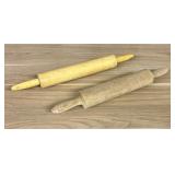 Two Vintage American Hardwood Rolling Pins 16"