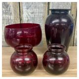 A Collection of Anchor Hocking Royal Ruby and Blac